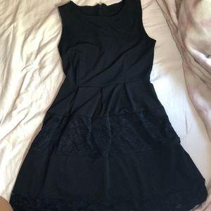 Black lace and silk dress